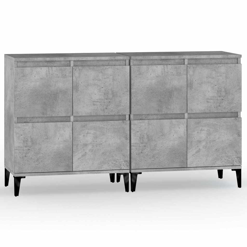 Komode 2 kom siva boja betona 60x35x70 cm od konstruiranog drva