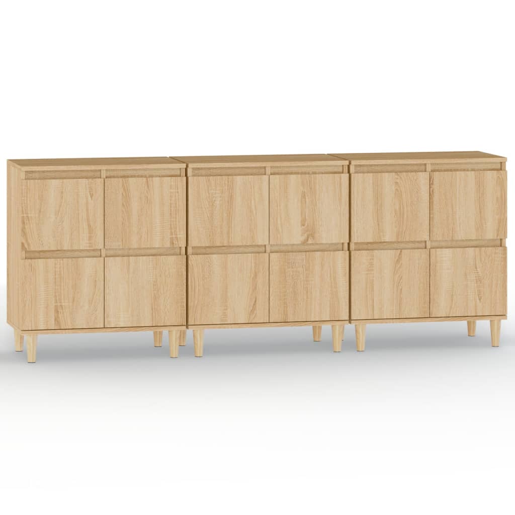 Komoda 3 kom boja hrasta sonome 60x35x70 cm konstruirano drvo