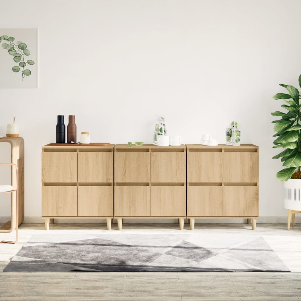 Komoda 3 kom boja hrasta sonome 60x35x70 cm konstruirano drvo
