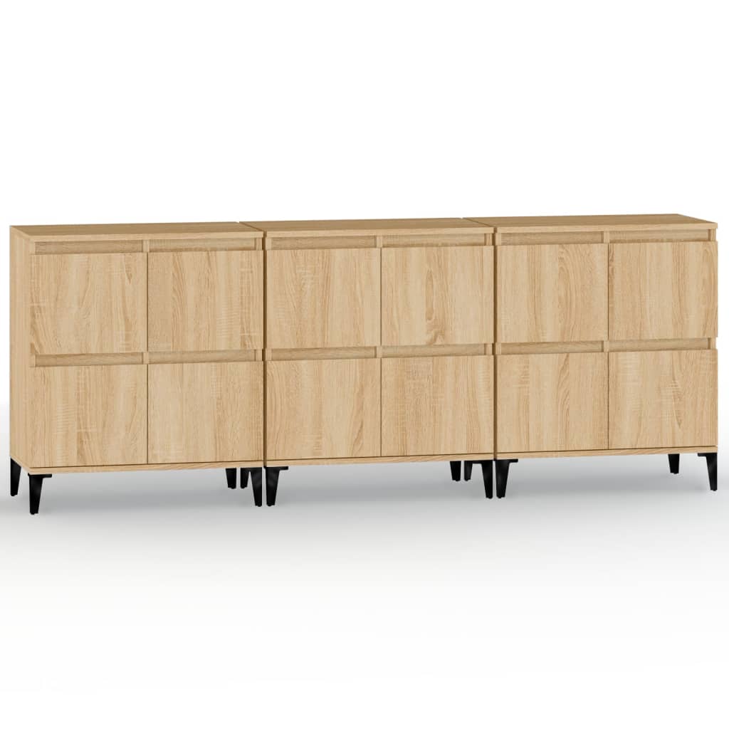Komoda 3 kom boja hrasta sonome 60x35x70 cm konstruirano drvo
