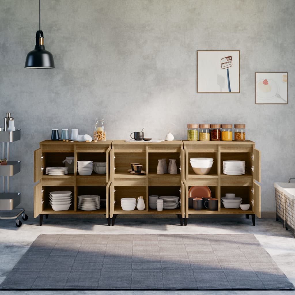 Komoda 3 kom boja hrasta sonome 60x35x70 cm konstruirano drvo