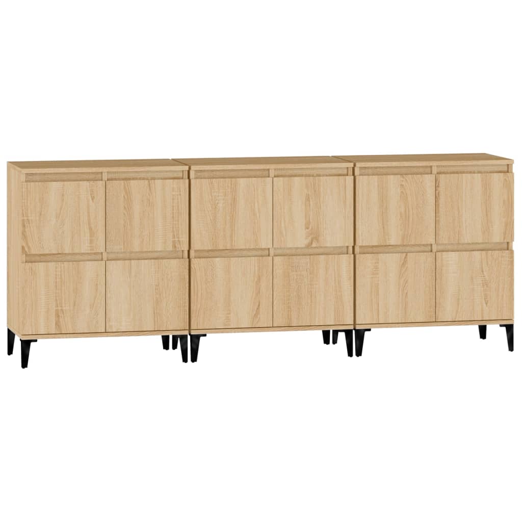 Komoda 3 kom boja hrasta sonome 60x35x70 cm konstruirano drvo