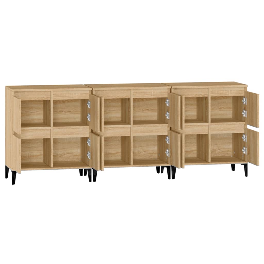 Komoda 3 kom boja hrasta sonome 60x35x70 cm konstruirano drvo