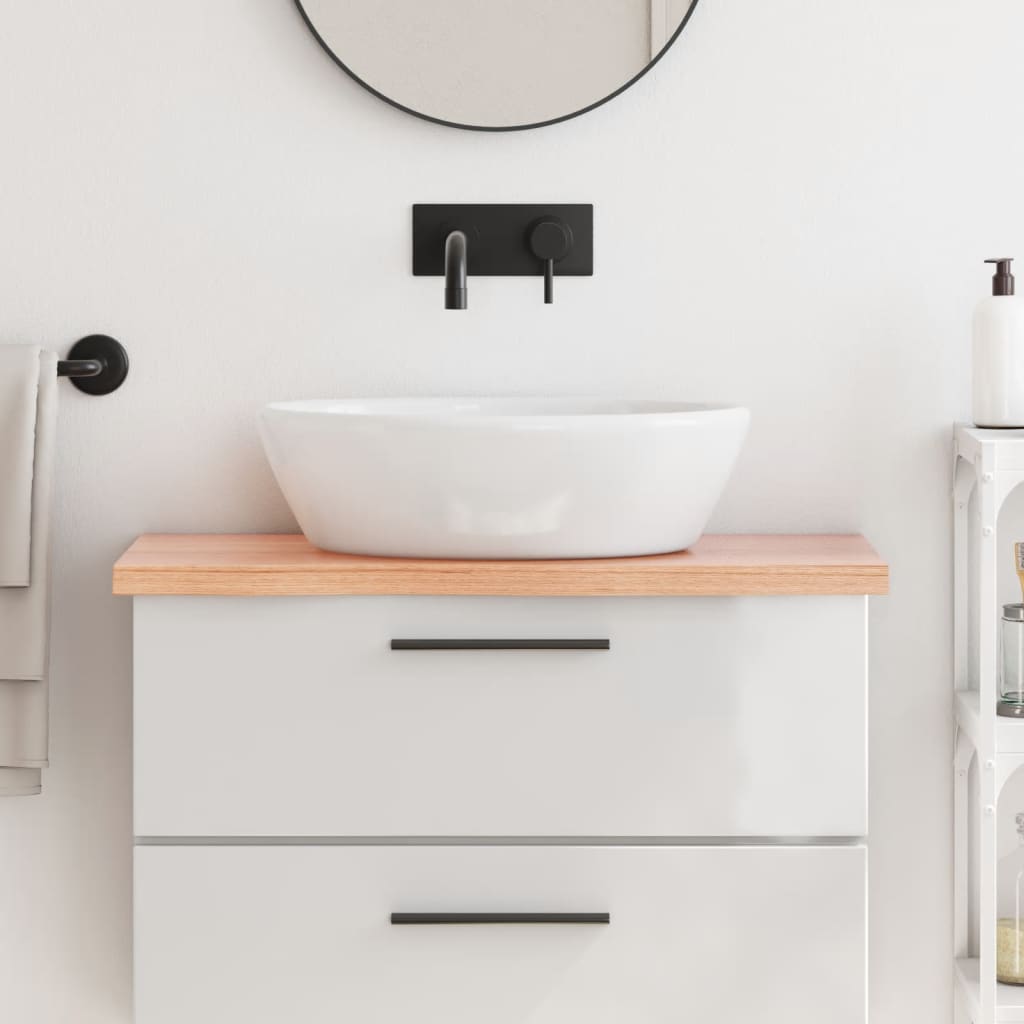 Kupaonska radna ploča svjetlosmeđa 80x30x(2-4) cm masivno drvo