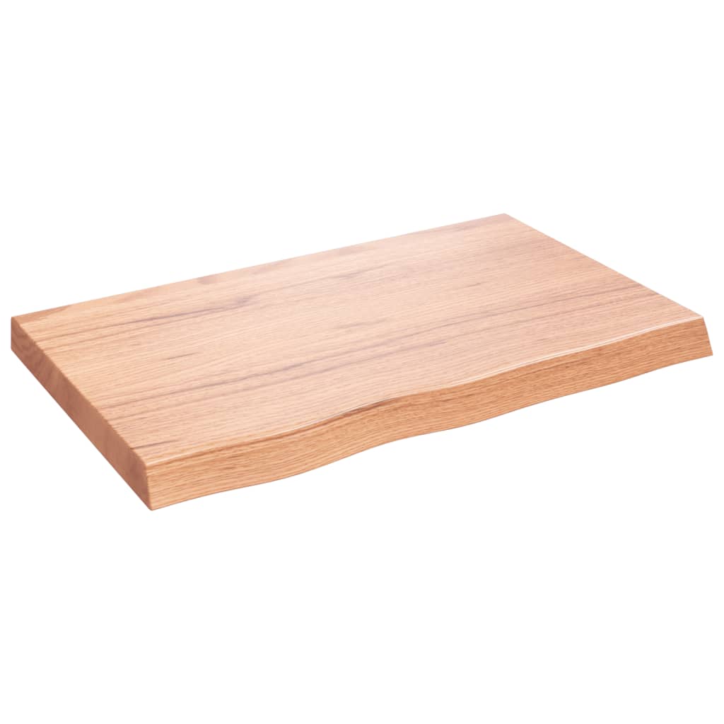 Kupaonska radna ploča svjetlosmeđa 80x50x(2-6) cm masivno drvo
