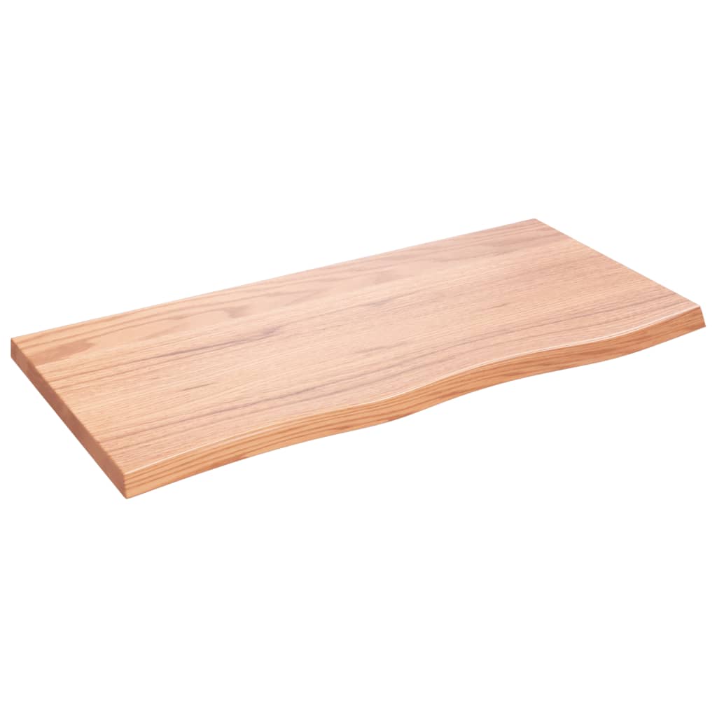 Kupaonska radna ploča svjetlosmeđa 100x50x(2-4) cm masivno drvo