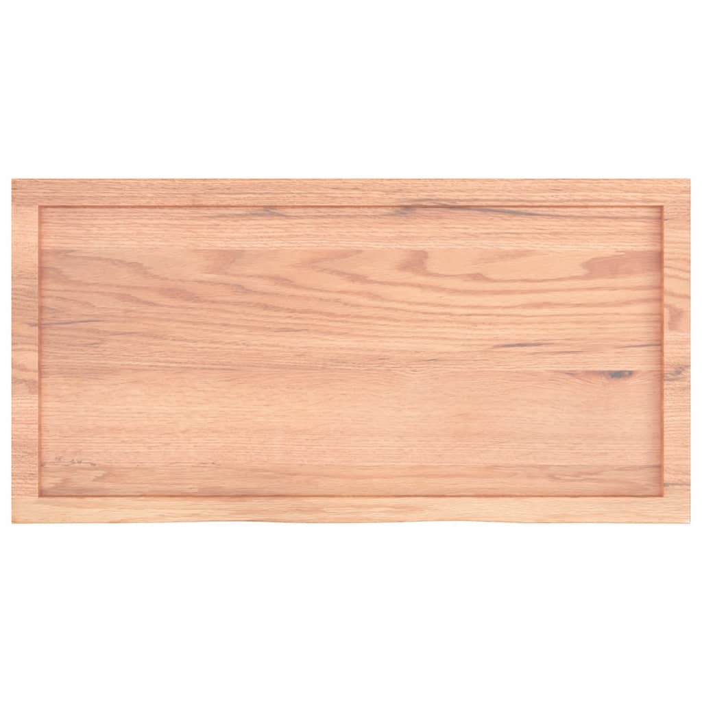 Kupaonska radna ploča svjetlosmeđa 100x50x(2-4) cm masivno drvo