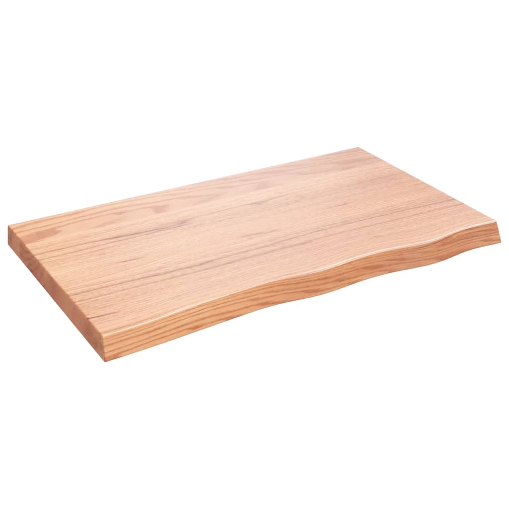 Kupaonska radna ploča svjetlosmeđa 100x60x(2-6) cm masivno drvo