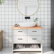 Kupaonska radna ploča svjetlosmeđa 100x60x(2-6) cm masivno drvo