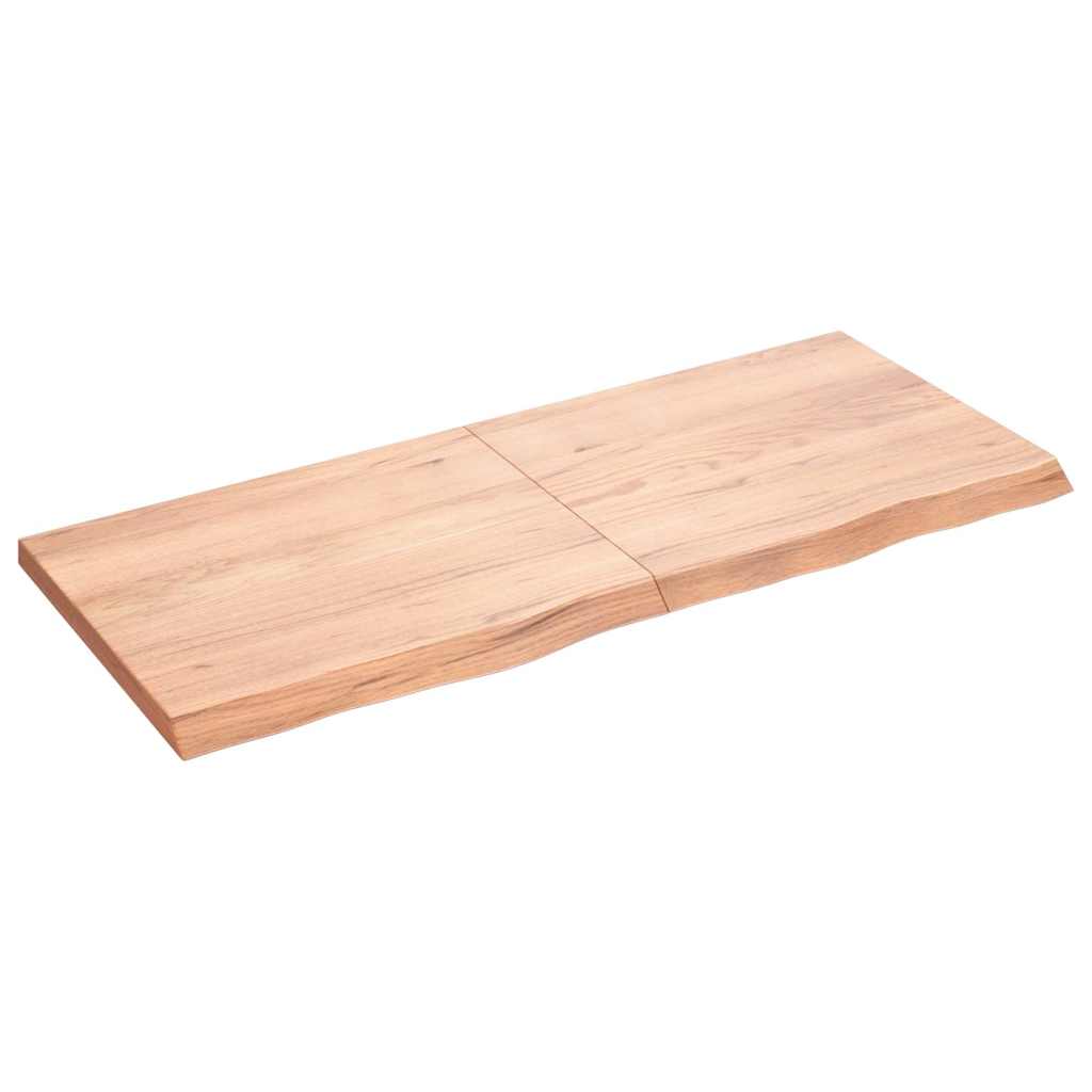 Kupaonska radna ploča svjetlosmeđa 120x50x(2-4) cm masivno drvo