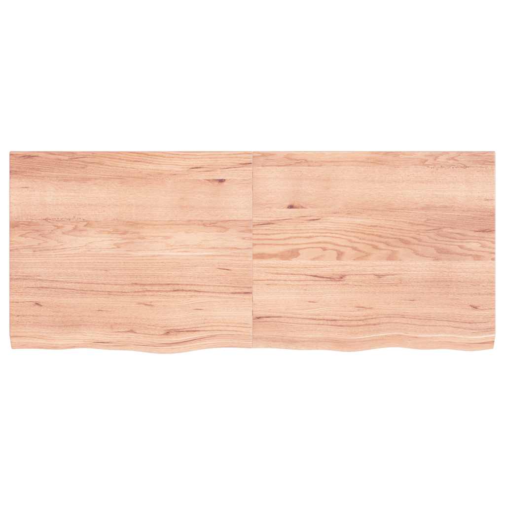 Kupaonska radna ploča svjetlosmeđa 120x50x(2-4) cm masivno drvo
