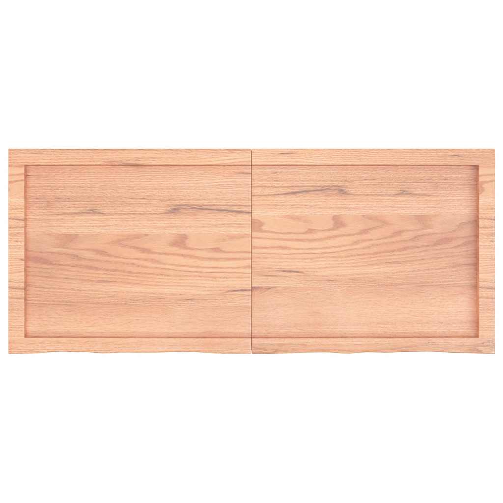 Kupaonska radna ploča svjetlosmeđa 120x50x(2-4) cm masivno drvo