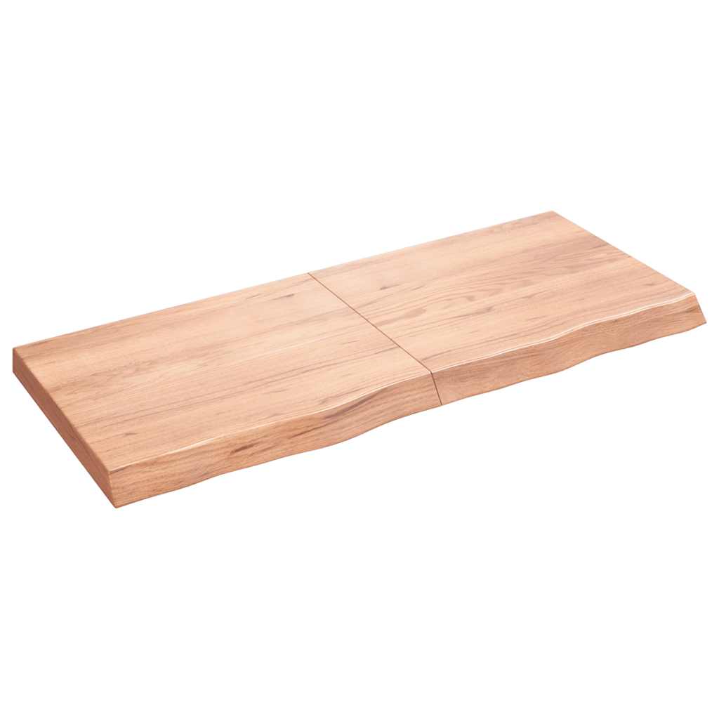 Kupaonska radna ploča svjetlosmeđa 120x50x(2-6) cm masivno drvo