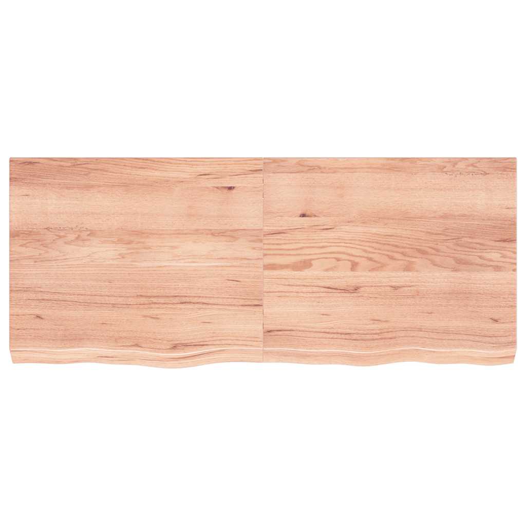 Kupaonska radna ploča svjetlosmeđa 120x50x(2-6) cm masivno drvo