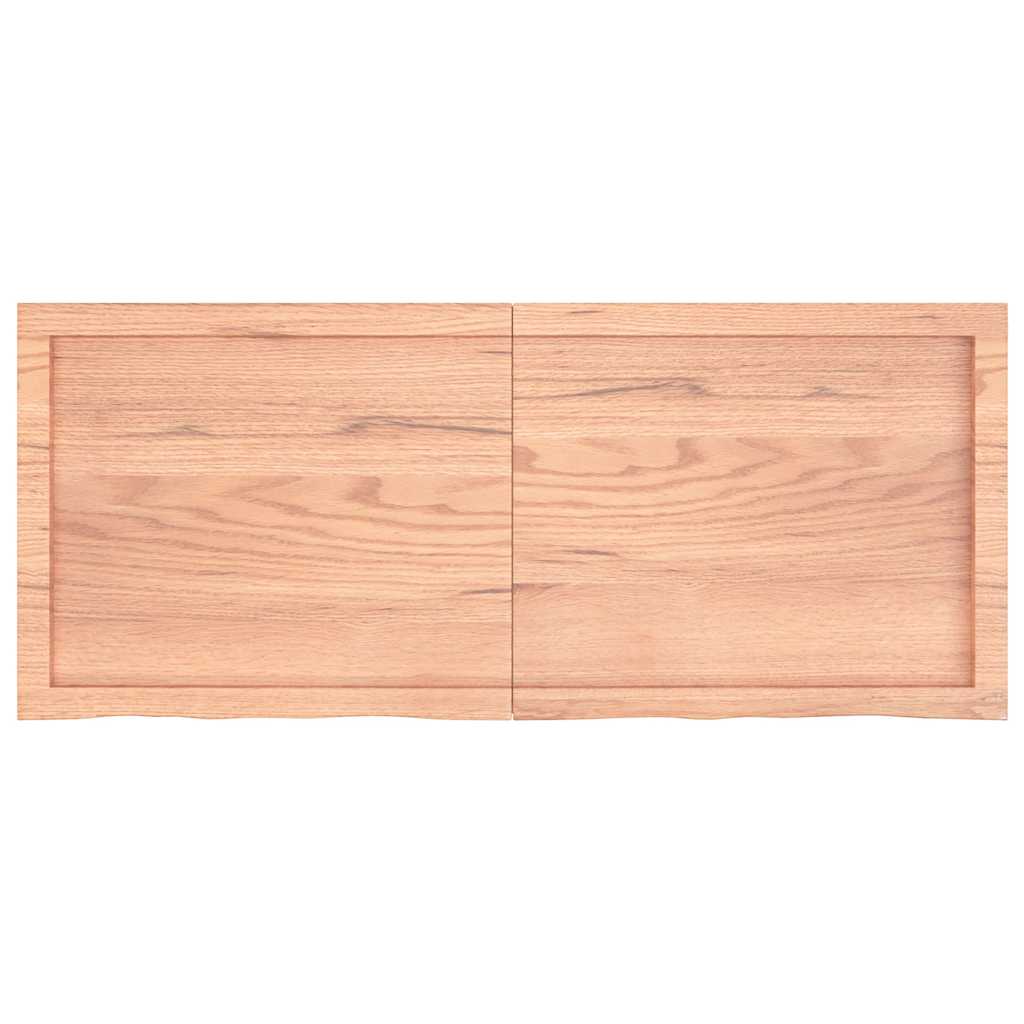 Kupaonska radna ploča svjetlosmeđa 120x50x(2-6) cm masivno drvo