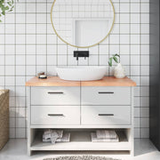 Kupaonska radna ploča svjetlosmeđa 120x60x(2-4) cm masivno drvo