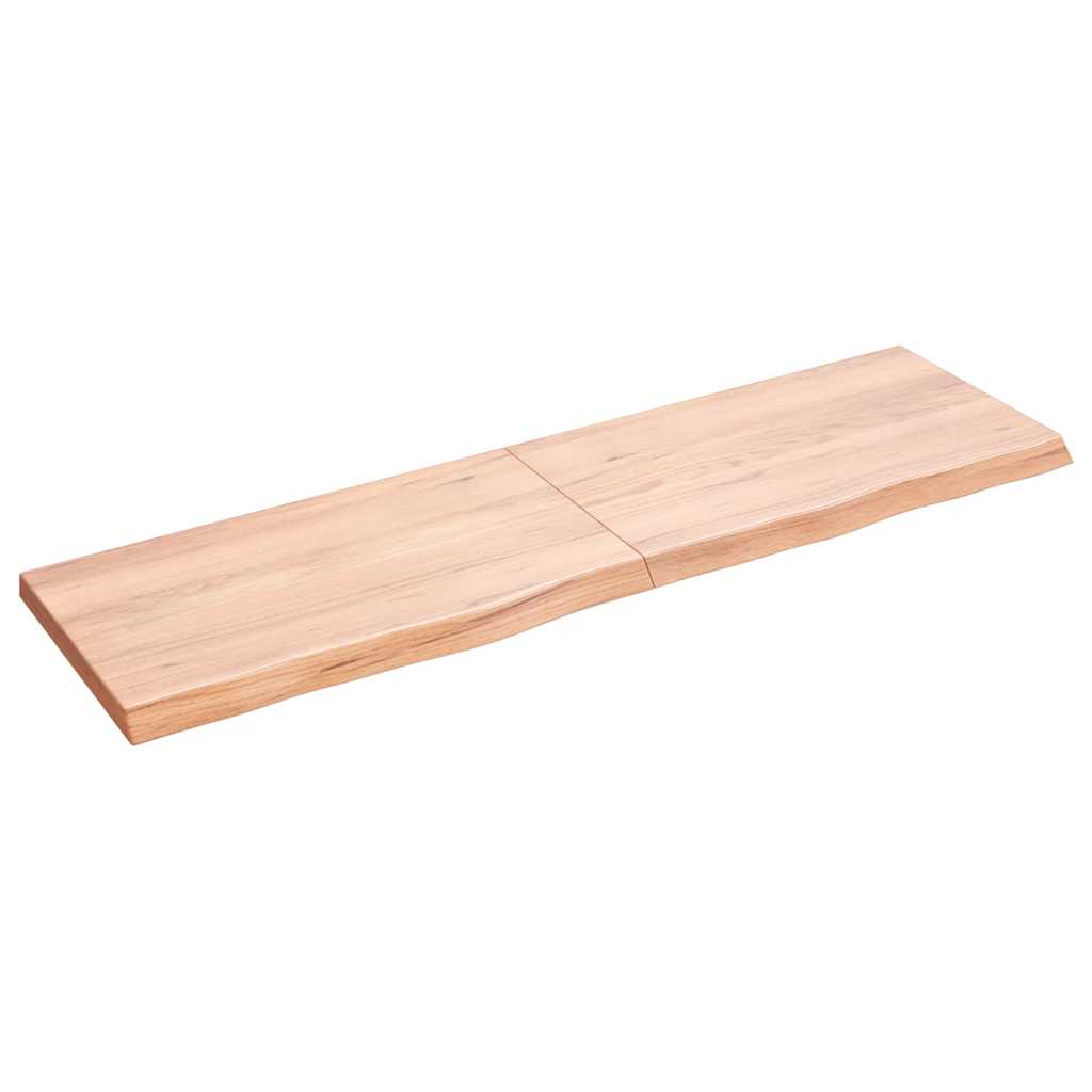 Kupaonska radna ploča svjetlosmeđa 140x40x(2-4) cm masivno drvo