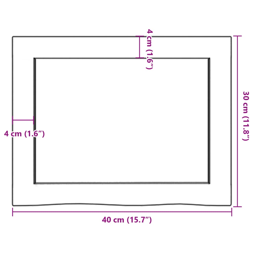 Kupaonska radna ploča tamnosmeđa 40x30x(2-4) cm tretirano drvo
