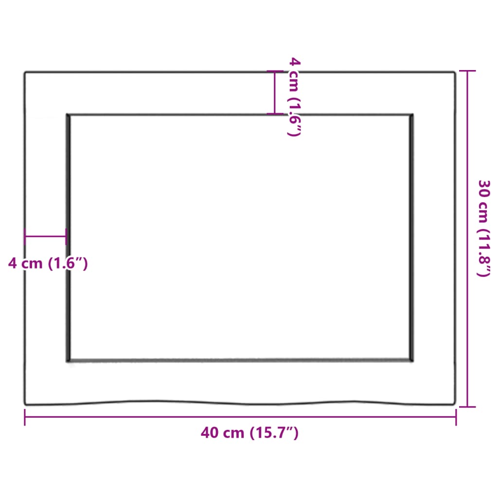 Kupaonska radna ploča tamnosmeđa 40x30x(2-6) cm tretirano drvo
