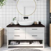 Kupaonska radna ploča tamnosmeđa 100x40x(2-6) cm tretirano drvo