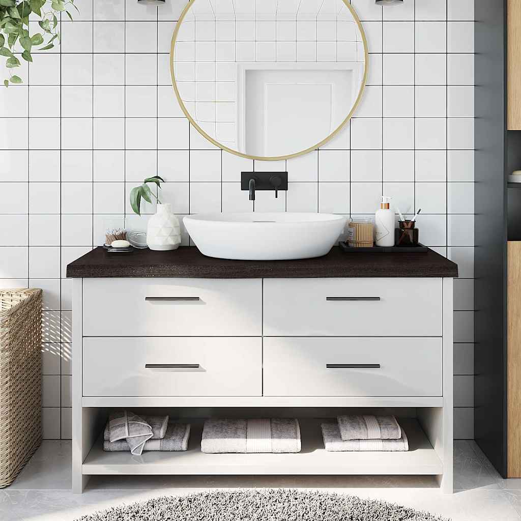 Kupaonska radna ploča tamnosmeđa 100x40x(2-6) cm tretirano drvo