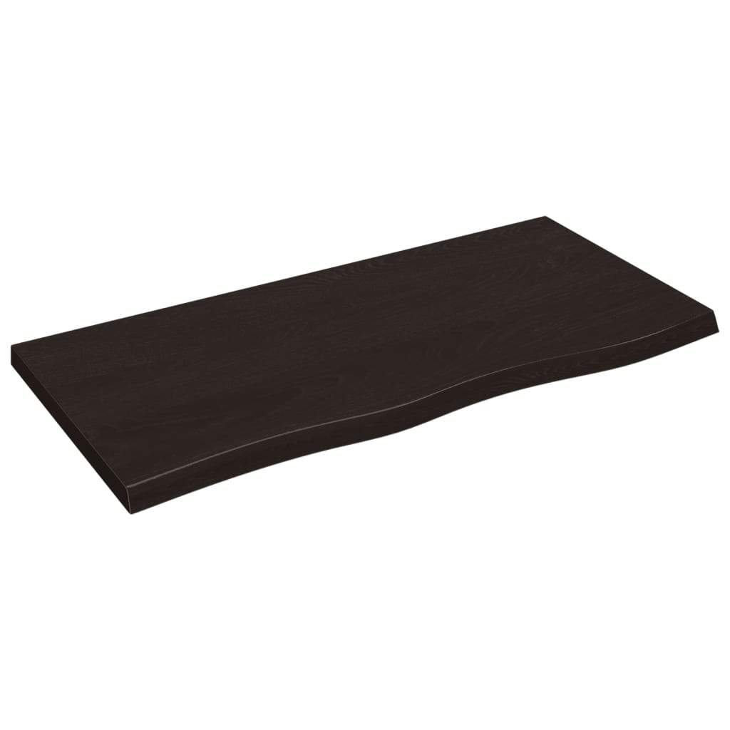 Kupaonska radna ploča tamnosmeđa 100x50x(2-4) cm tretirano drvo