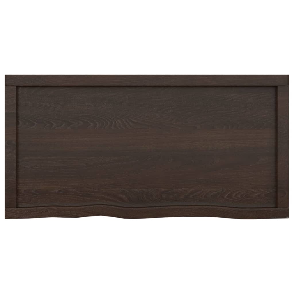 Kupaonska radna ploča tamnosmeđa 100x50x(2-4) cm tretirano drvo