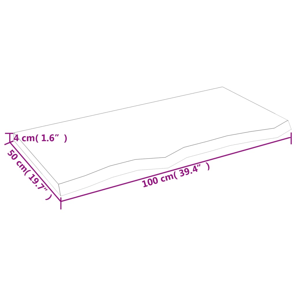 Kupaonska radna ploča tamnosmeđa 100x50x(2-4) cm tretirano drvo