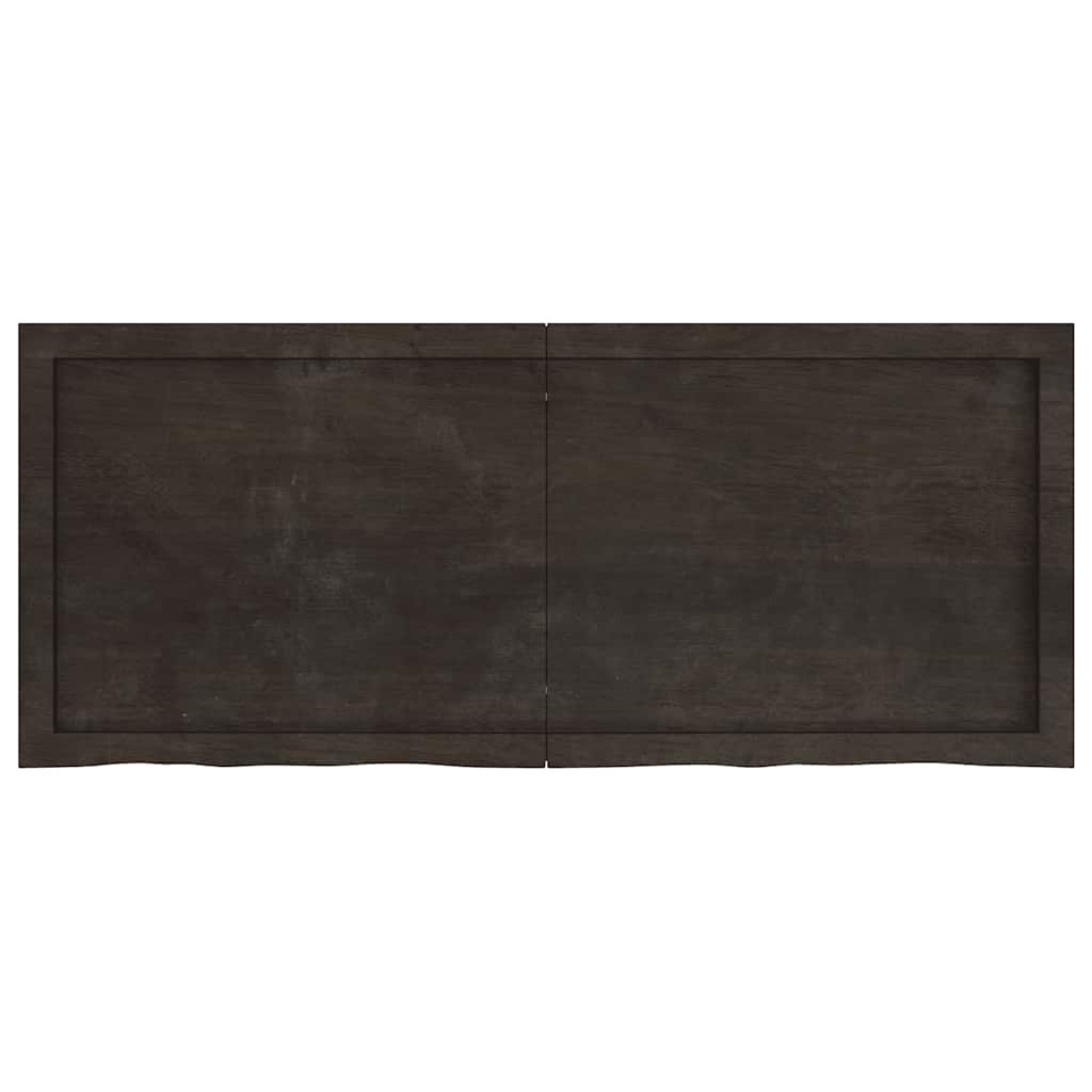 Kupaonska radna ploča tamnosmeđa 120x50x(2-4) cm tretirano drvo