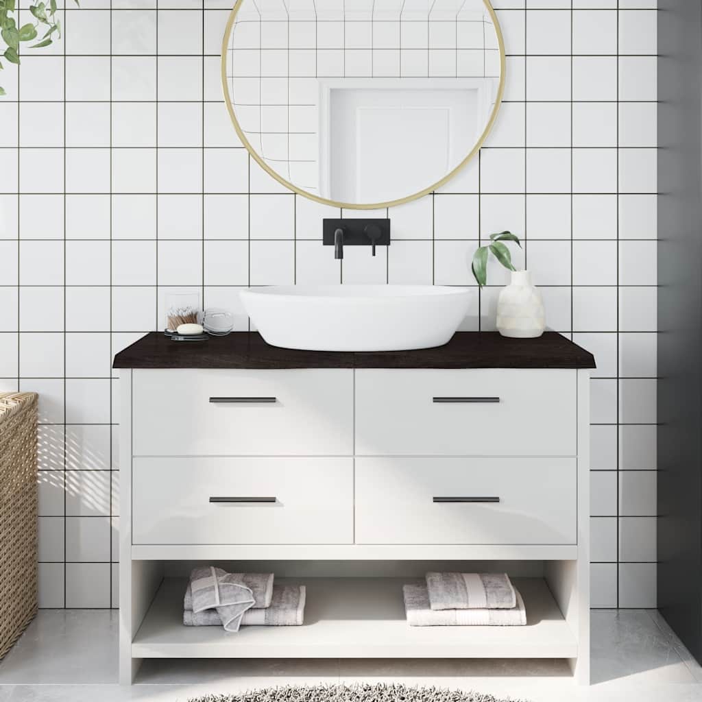 Kupaonska radna ploča tamnosmeđa 120x60x(2-4) cm tretirano drvo