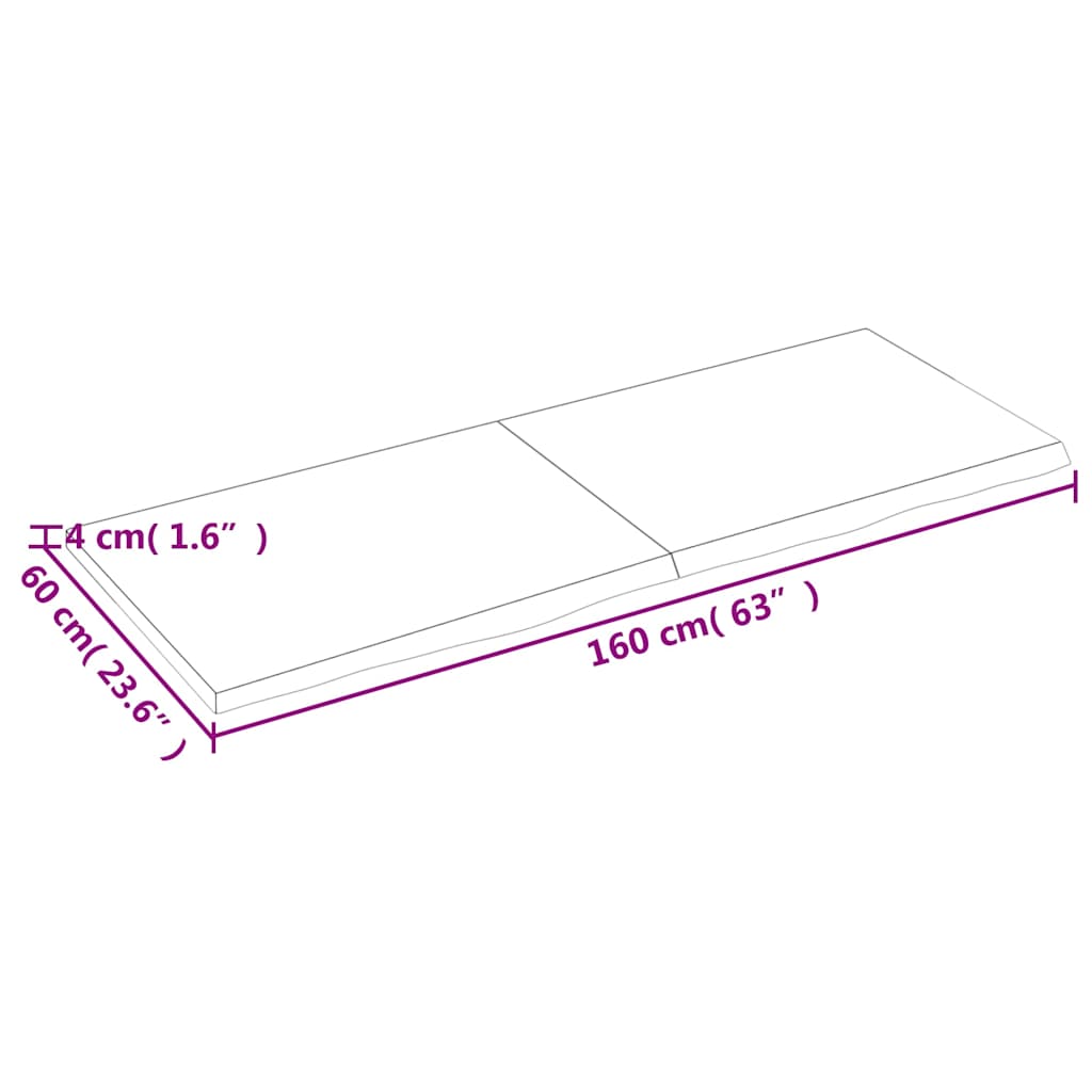 Kupaonska radna ploča tamnosmeđa 160x60x(2-4) cm tretirano drvo