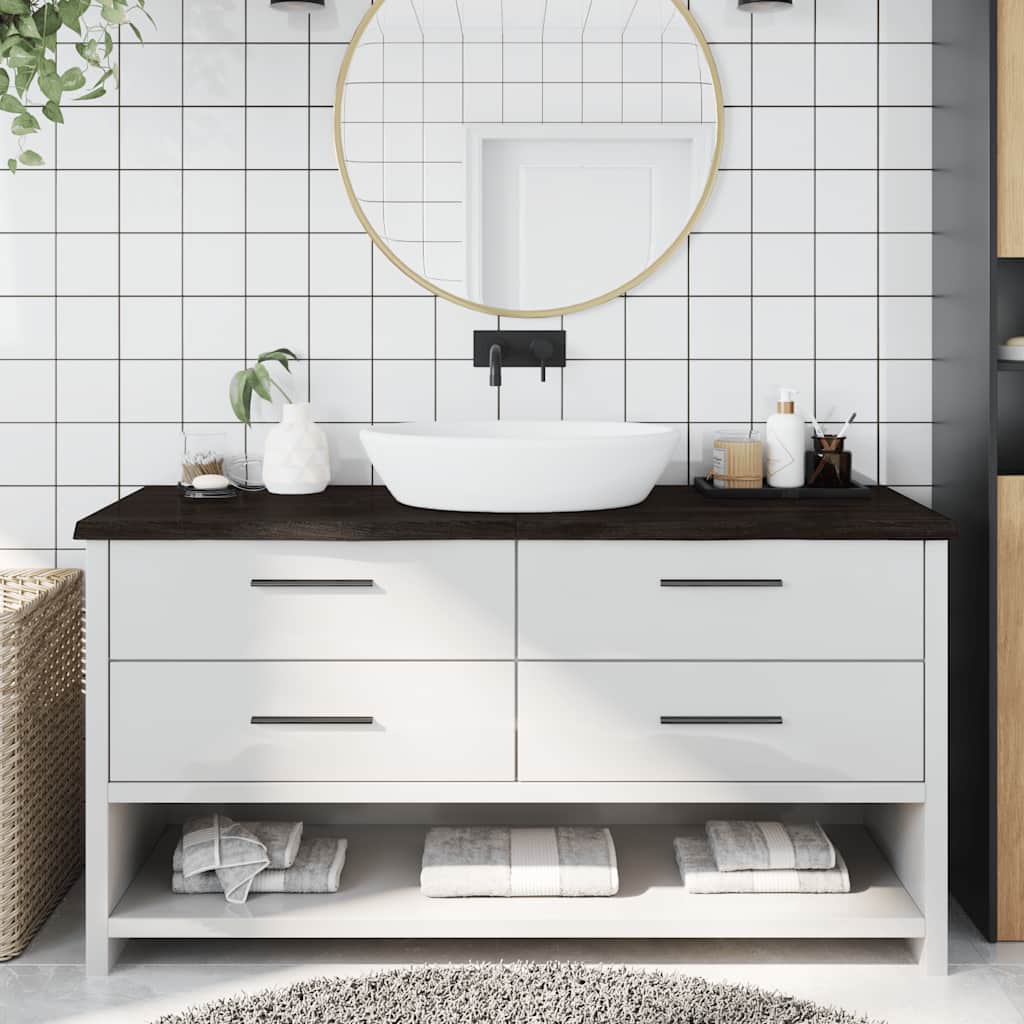 Kupaonska radna ploča tamnosmeđa 160x60x(2-4) cm tretirano drvo