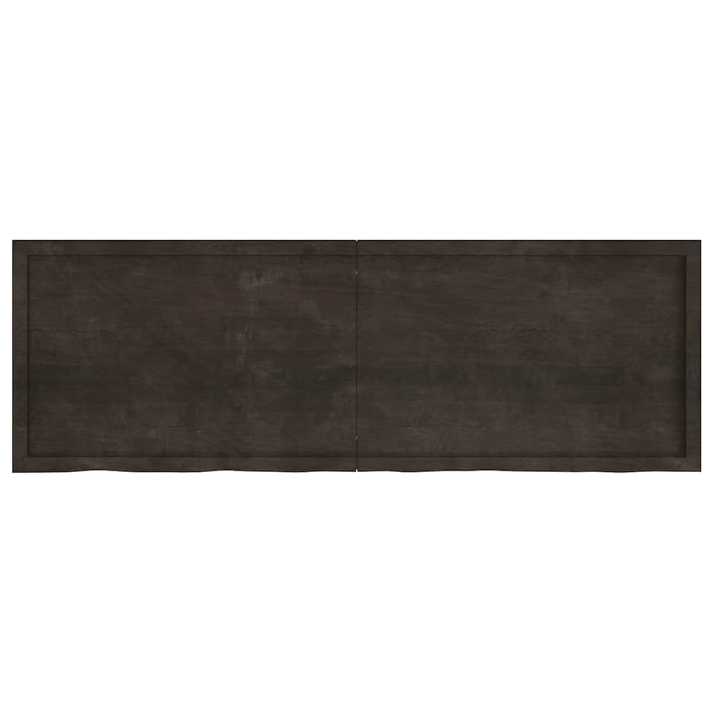 Kupaonska radna ploča tamnosmeđa 180x60x(2-6) cm tretirano drvo