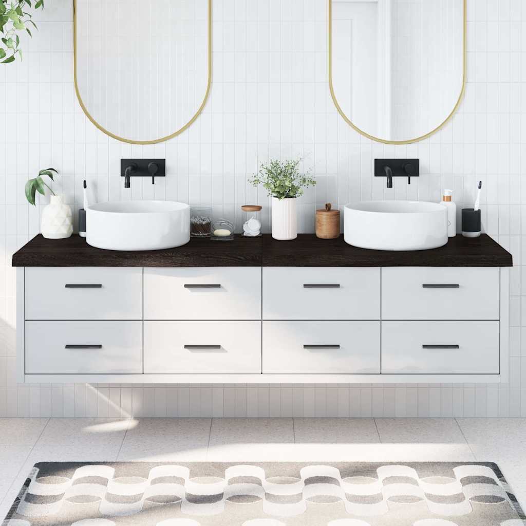 Kupaonska radna ploča tamnosmeđa 200x50x(2-6) cm tretirano drvo