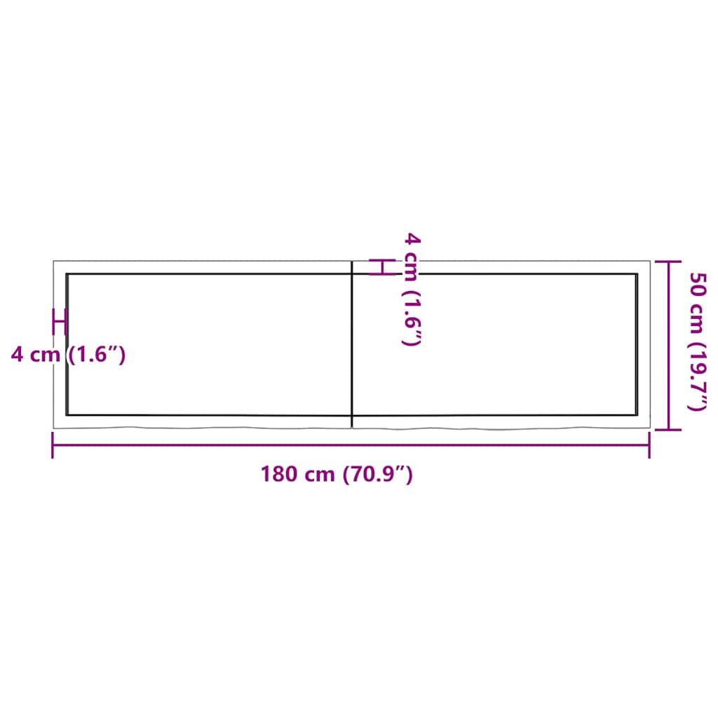 Stolna ploča svjetlosmeđa 180x50x(2-4) cm tretirana hrastovina