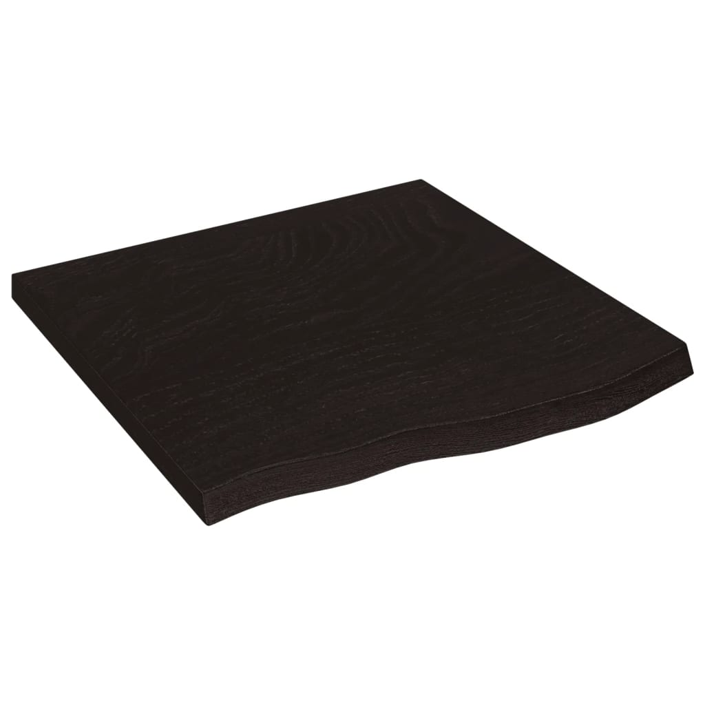 Stolna ploča tamnosmeđa 60x60x(2-4) cm obrađena masivna hrast