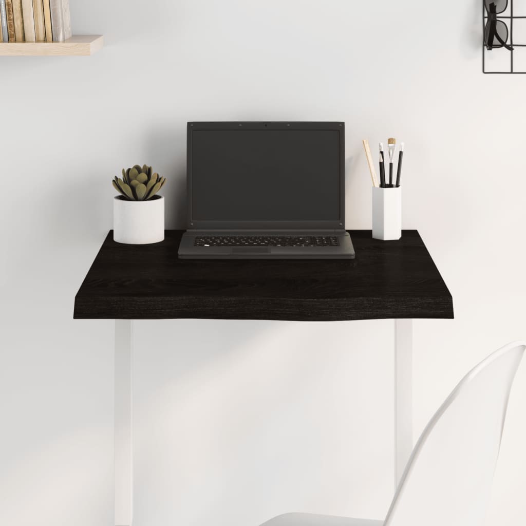 Stolna ploča tamnosmeđa 60x60x(2-4) cm obrađena masivna hrast