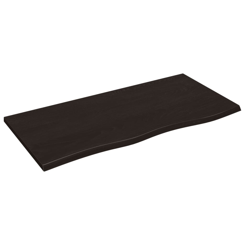 Stolna ploča tamnosmeđa 100x50x2 cm obrađena masivna hrastovina