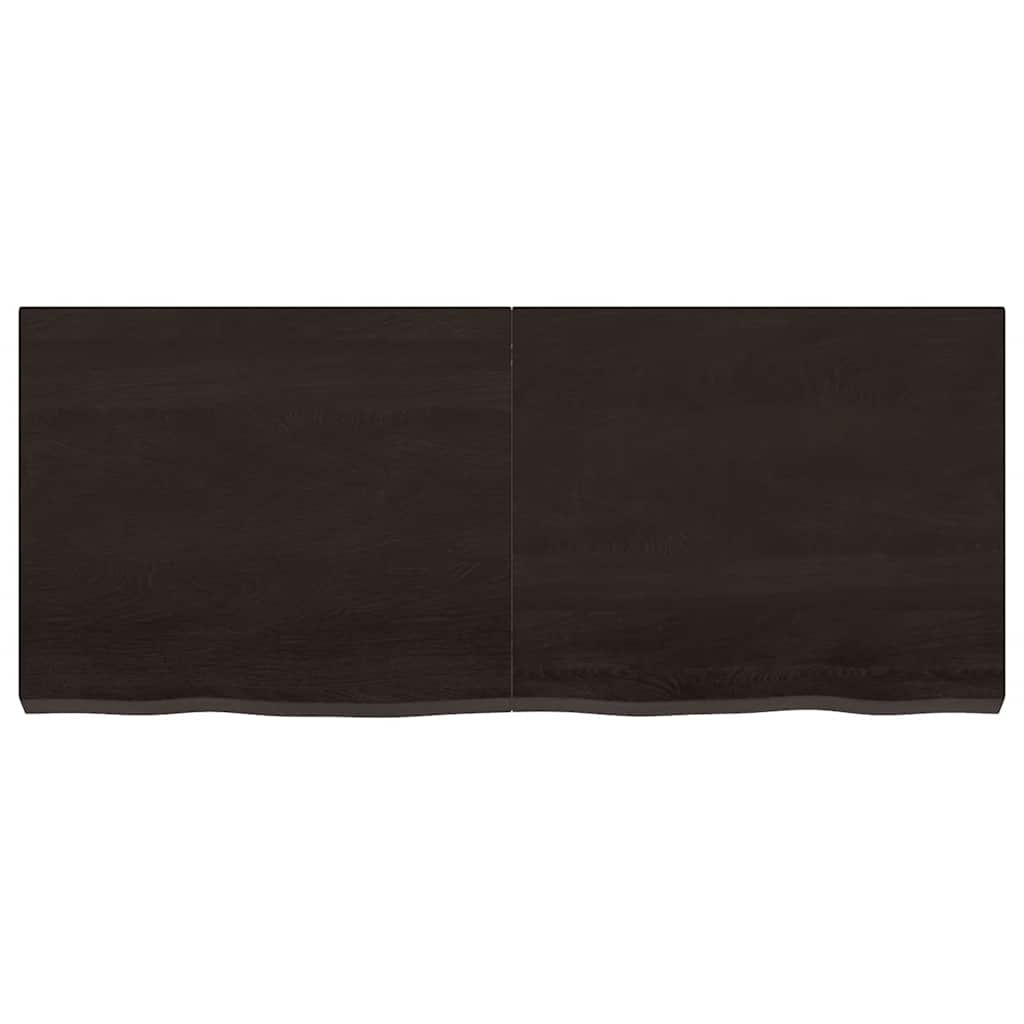 Stolna ploča tamnosmeđa 120x50x(2-6) cm obrađeni masivni hrast