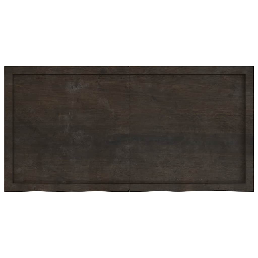 Stolna ploča tamnosmeđa 120x60x(2-6) cm obrađeni masivni hrast