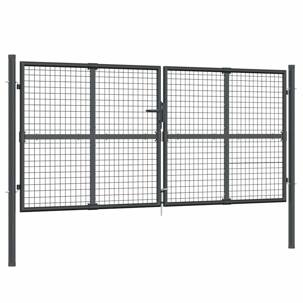 Mrežasta vrtna vrata antracit 300x125 cm pocinčani čelik