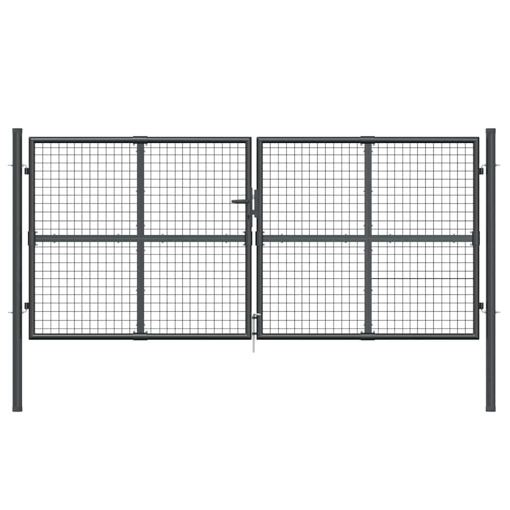 Mrežasta vrtna vrata antracit 300x125 cm pocinčani čelik