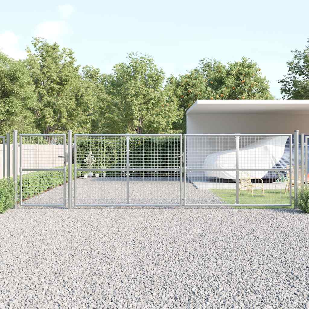 Vrtna vrata od mreže srebrne boje 500 x 125 cm, pocinčani čelik