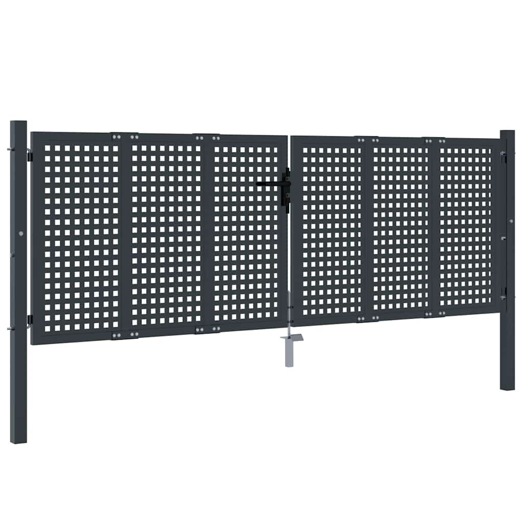 Vrtna vrata antracit boje 300x75 cm čelik
