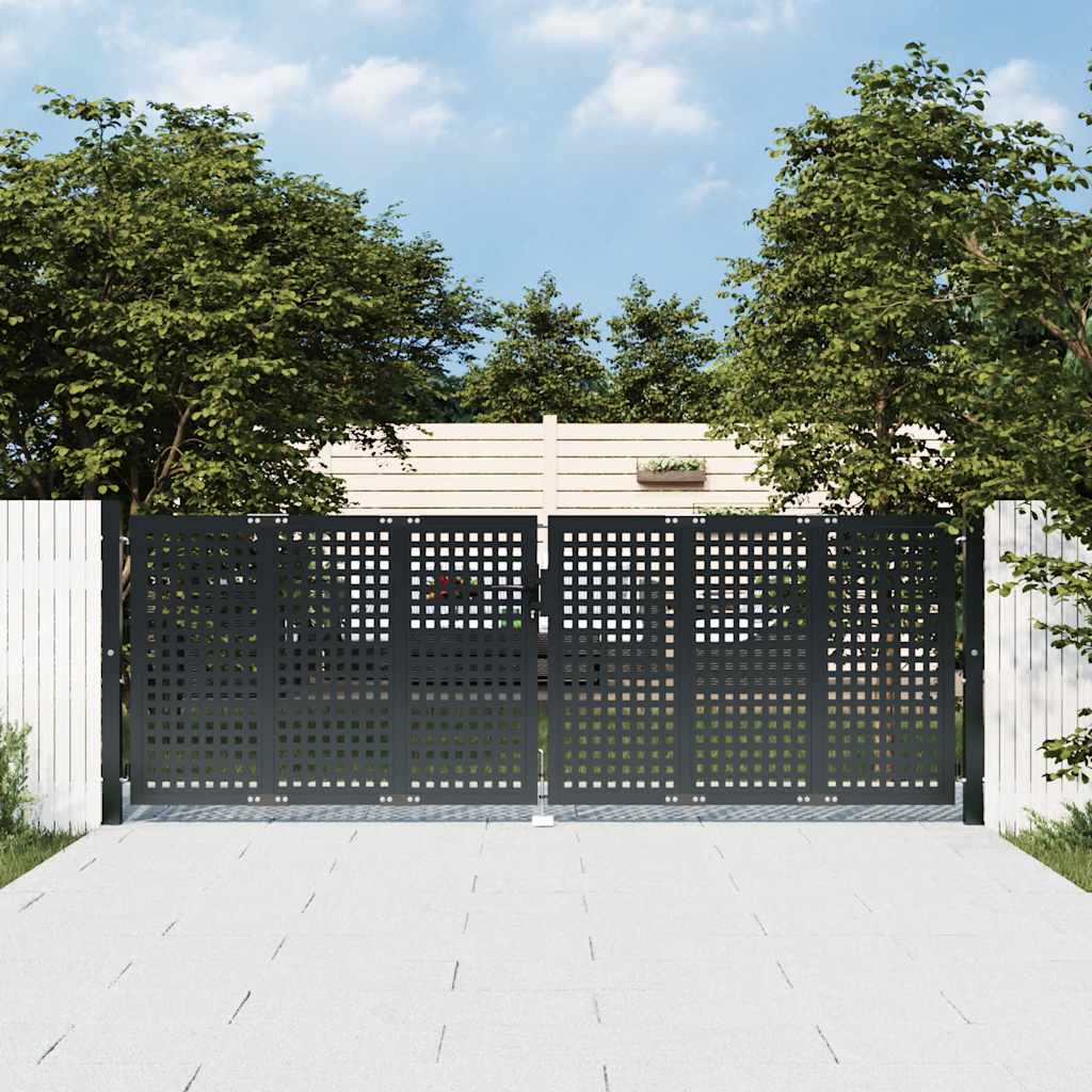 Vrtna vrata antracit boje 300x100 cm čelik