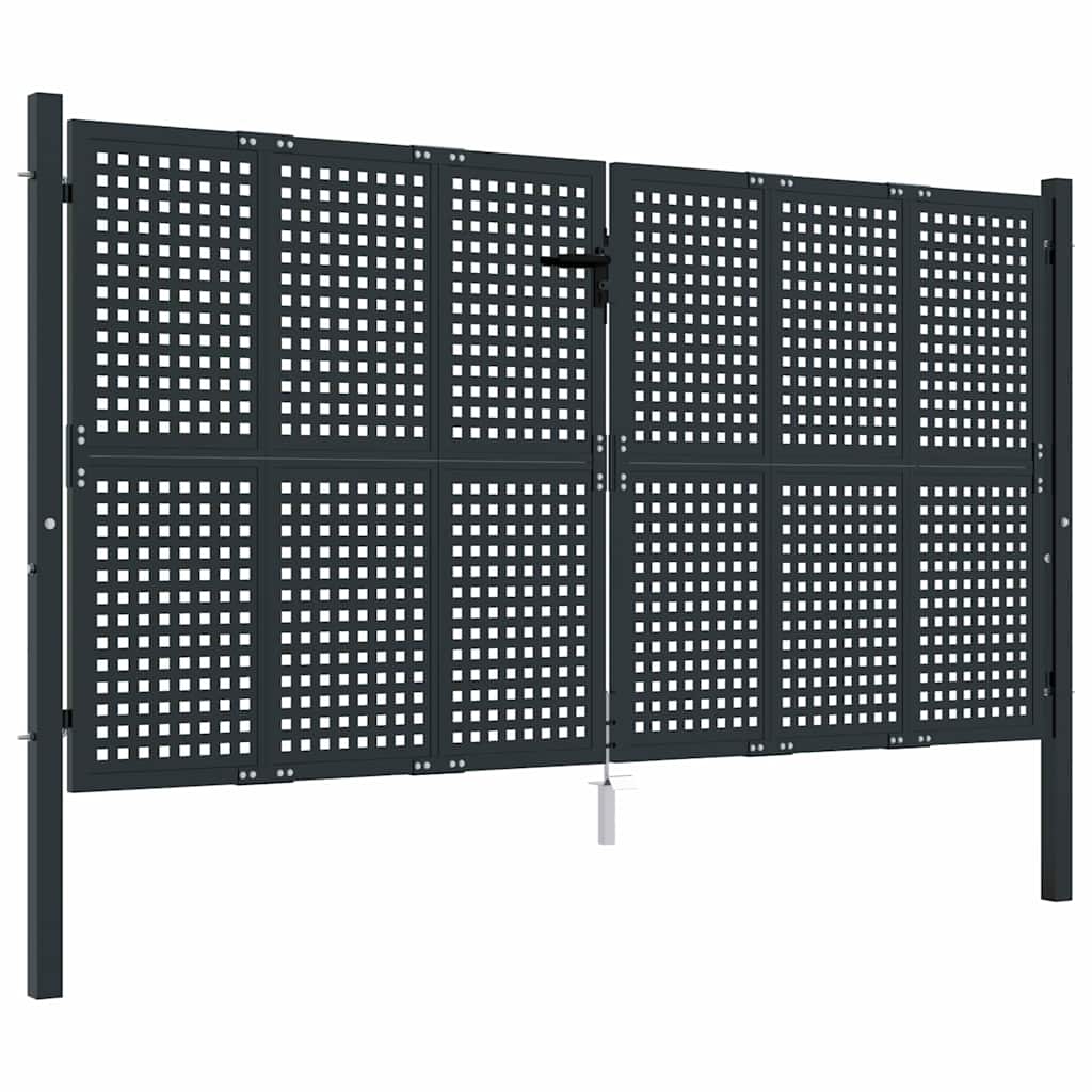 Vrtna vrata antracit boje 300x125 cm čelik