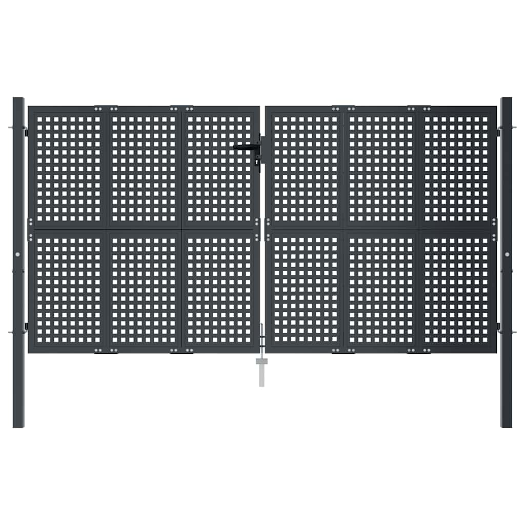 Vrtna vrata antracit boje 300x125 cm čelik