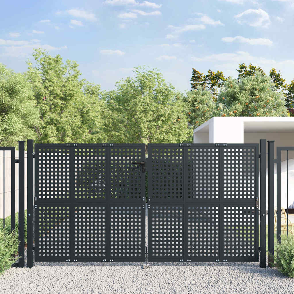 Vrtna vrata antracit boje 300x125 cm čelik