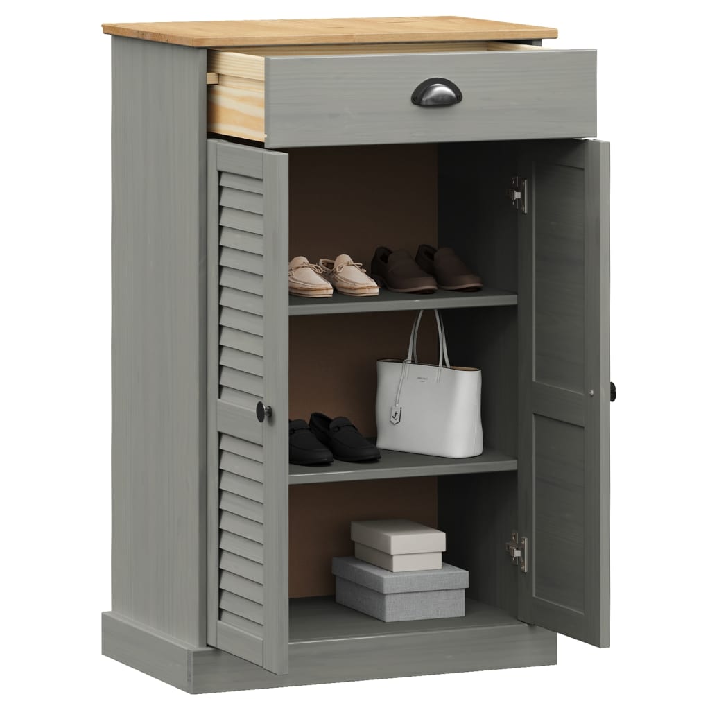 Ormarić za cipele VIGO sivi 60 x 35 x 96 cm od masivne borovine