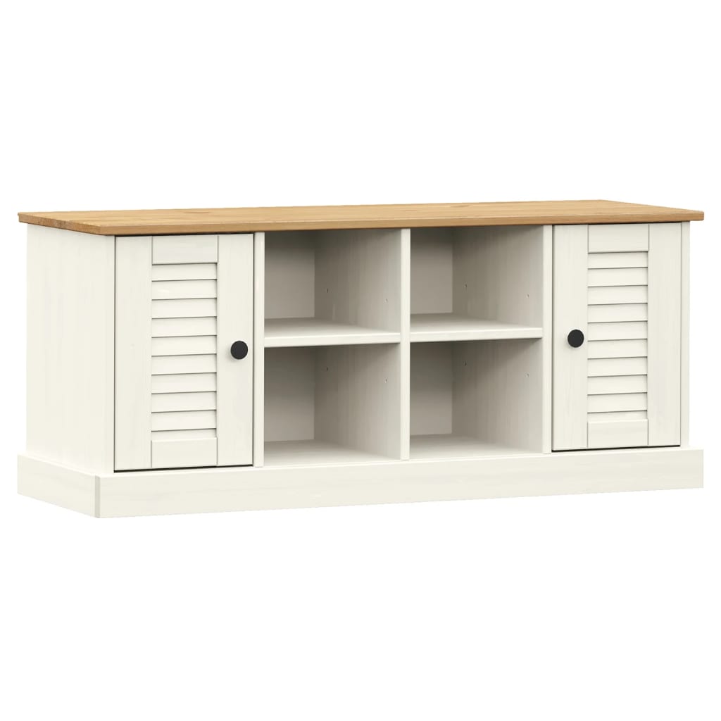 Klupa za cipele VIGO bijela 106 x 35 x 45 cm masivna borovina